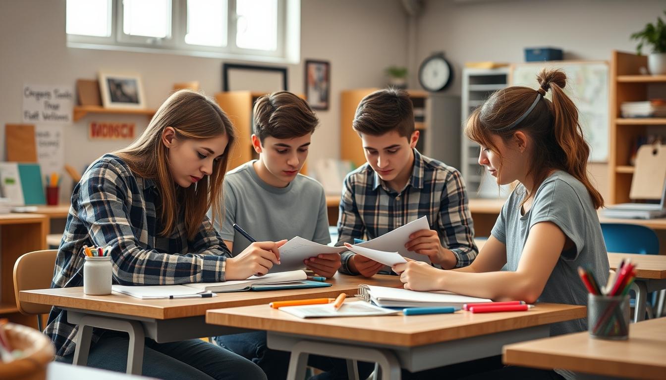 Students collaborating in study space