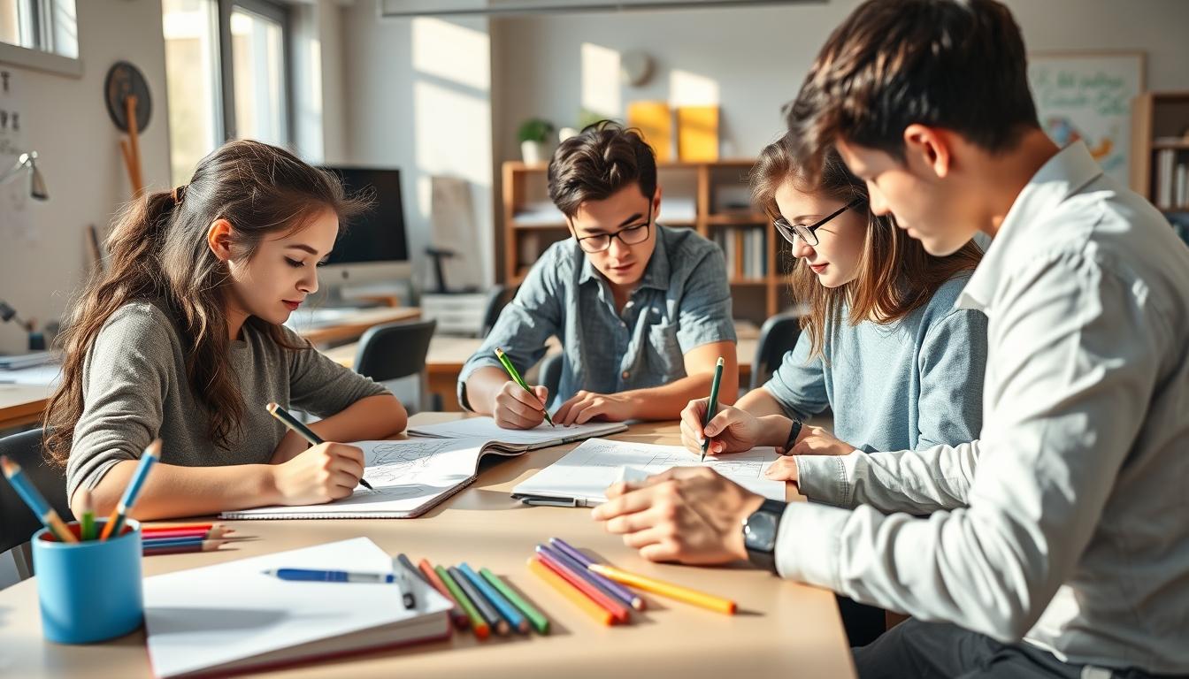 Students working in research laboratory